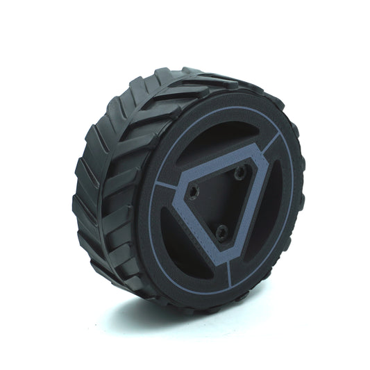 112x46 Tractor Grip Wheel for 6mm Shaft Motors - Robust Robotics Traction Black Color