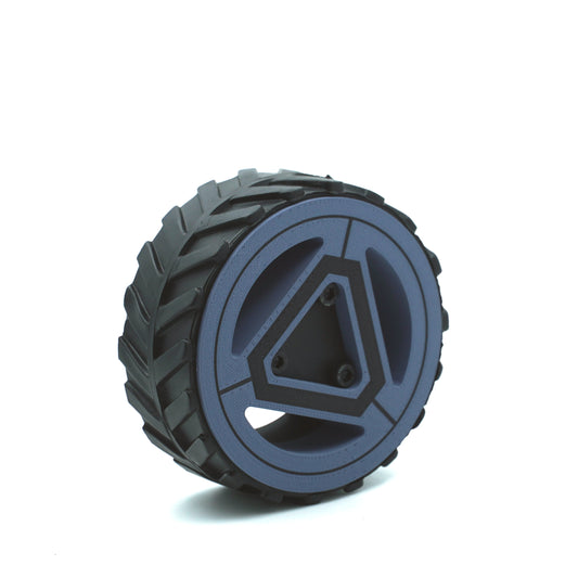 112x46 Tractor Grip Wheel for 6mm Shaft Motors - Robust Robotics Traction Gray Color