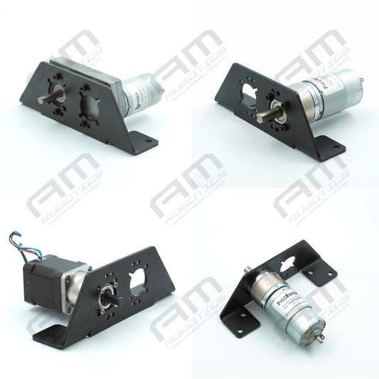3mm Thick MS Universal Motor Mounting Bracket/Clamp for 42mm/45mm Planetary Gear Box, NEMA17 Planetary Geared, Rectangular Gearbox Motor Matt Black