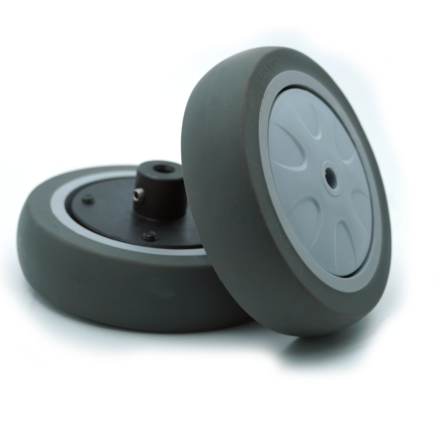 Heavy-Duty 125x32mm Wheel/tyre for 6mm Shaft 2 Nos
