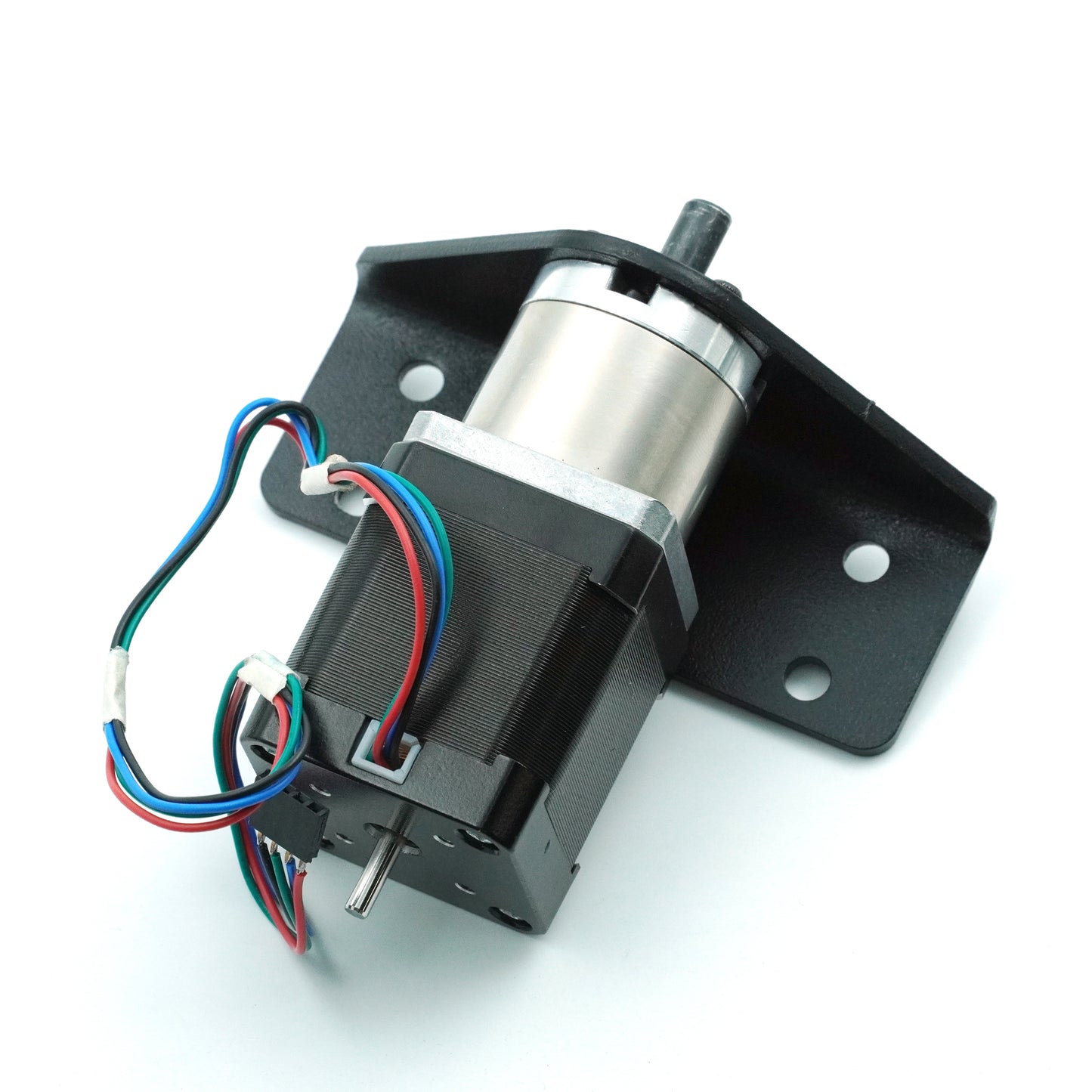 3mm Thick MS Motor Mounting Bracket/Clamp for NEMA17 Planetary Gearbox Motors - Model 2 (Matt Black)