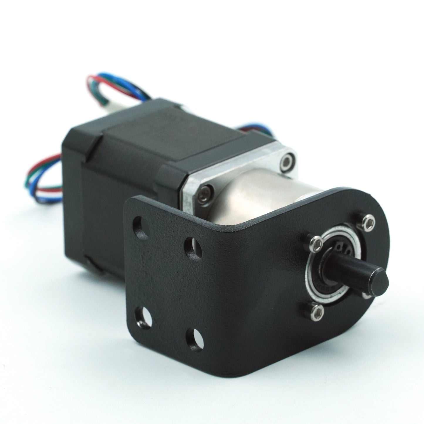 3mm Thick MS Motor Mounting Bracket/Clamp for NEMA17 Planetary Gearbox Motors - Model 1 (Matt Black)