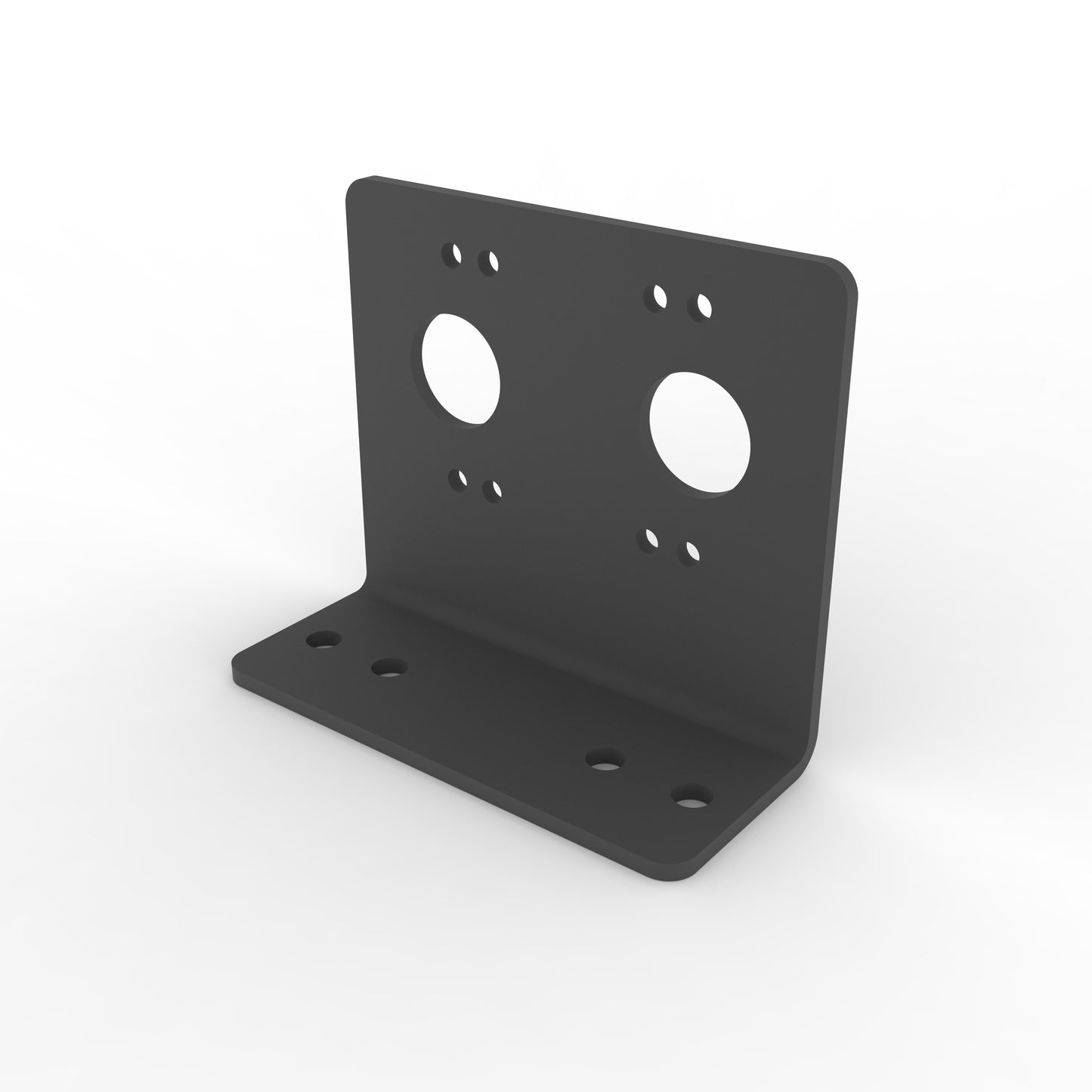 3mm Thick MS Motor Mounting Bracket/Clamp for Rectangular Gearbox Motors - Model 1 (Matt Black)