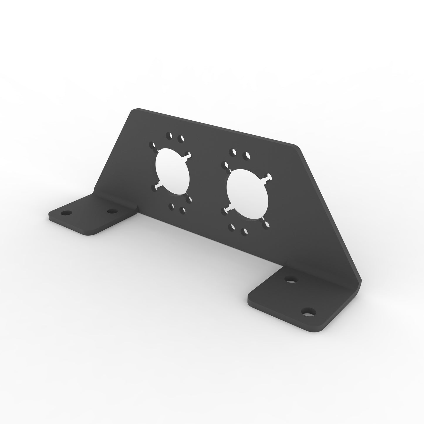 3mm Thick MS Motor Mounting Bracket/Clamp for Rectangular Gearbox Motors - Model 2 (Matt Black)