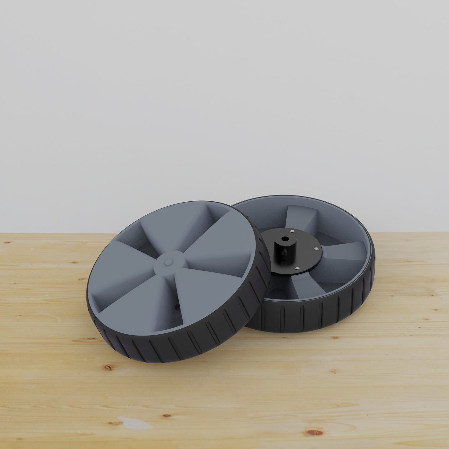 AM ROBOTICS 190x42mm Heavy Duty Solid Rubber Wheel for 10mm Shaft Motors Gray Color - 1 Pair