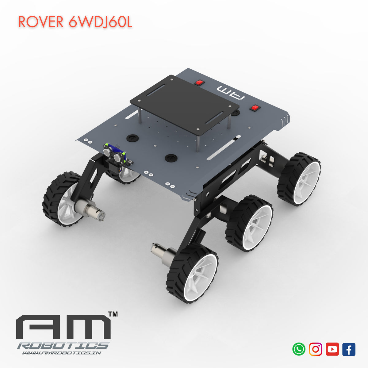 ROVER 6WDJ60L ROCKER BOGIE SUSPANSION HIGH TORQUE DIY ROBOTIC CHASSIS ...