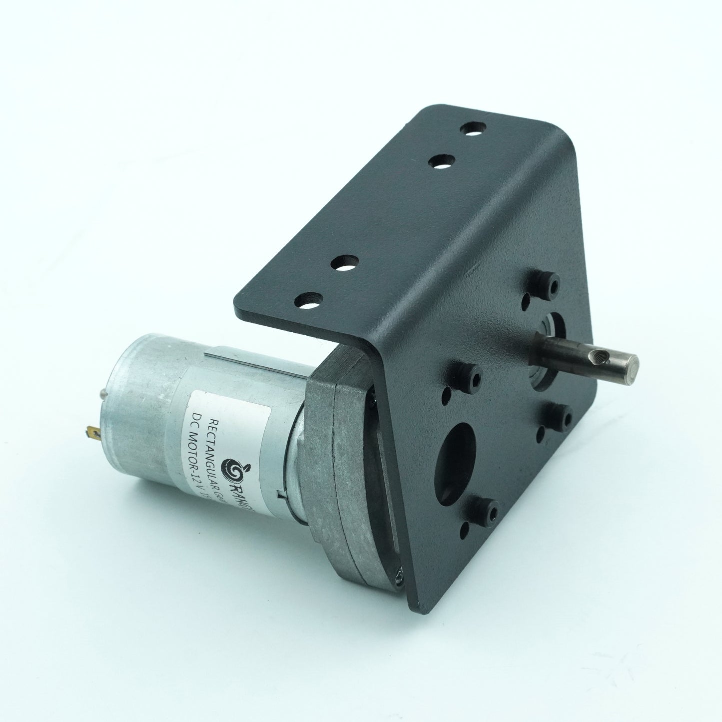 3mm Thick MS Motor Mounting Bracket/Clamp for Rectangular Gearbox Motors - Model 1 (Matt Black)
