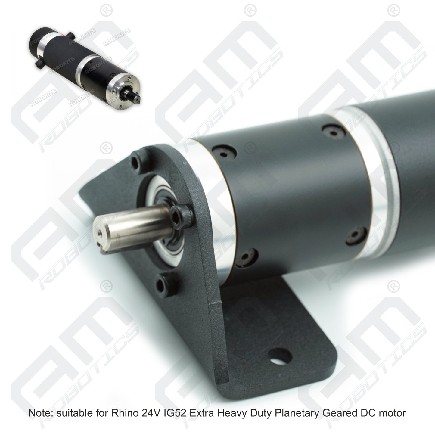 Rhino 24v IG52 Heavy Duty Planetary Geared Motor Mounting Bracket – Model 2