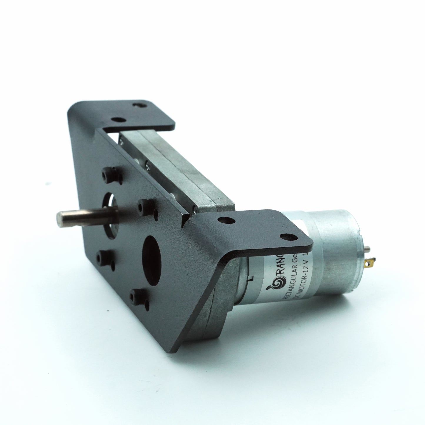 3mm Thick MS Motor Mounting Bracket/Clamp for Rectangular Gearbox Motors - Model 2 (Matt Black)