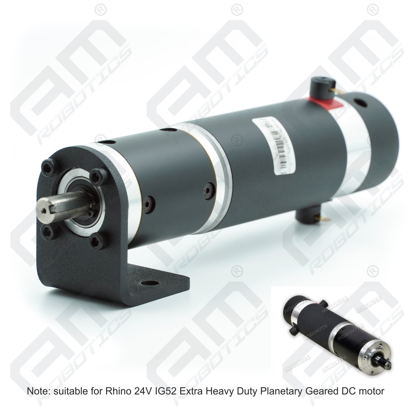 Rhino 24V IG52 Extra Heavy Duty Planetary Geared DC Motor Mounting Bracket – Model 1
