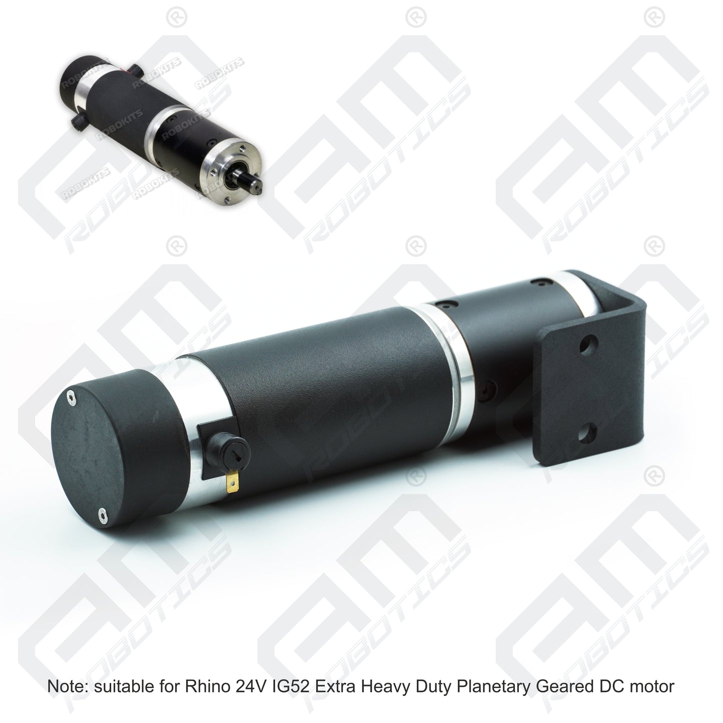 Rhino 24V IG52 Extra Heavy Duty Planetary Geared DC Motor Mounting Bracket – Model 1