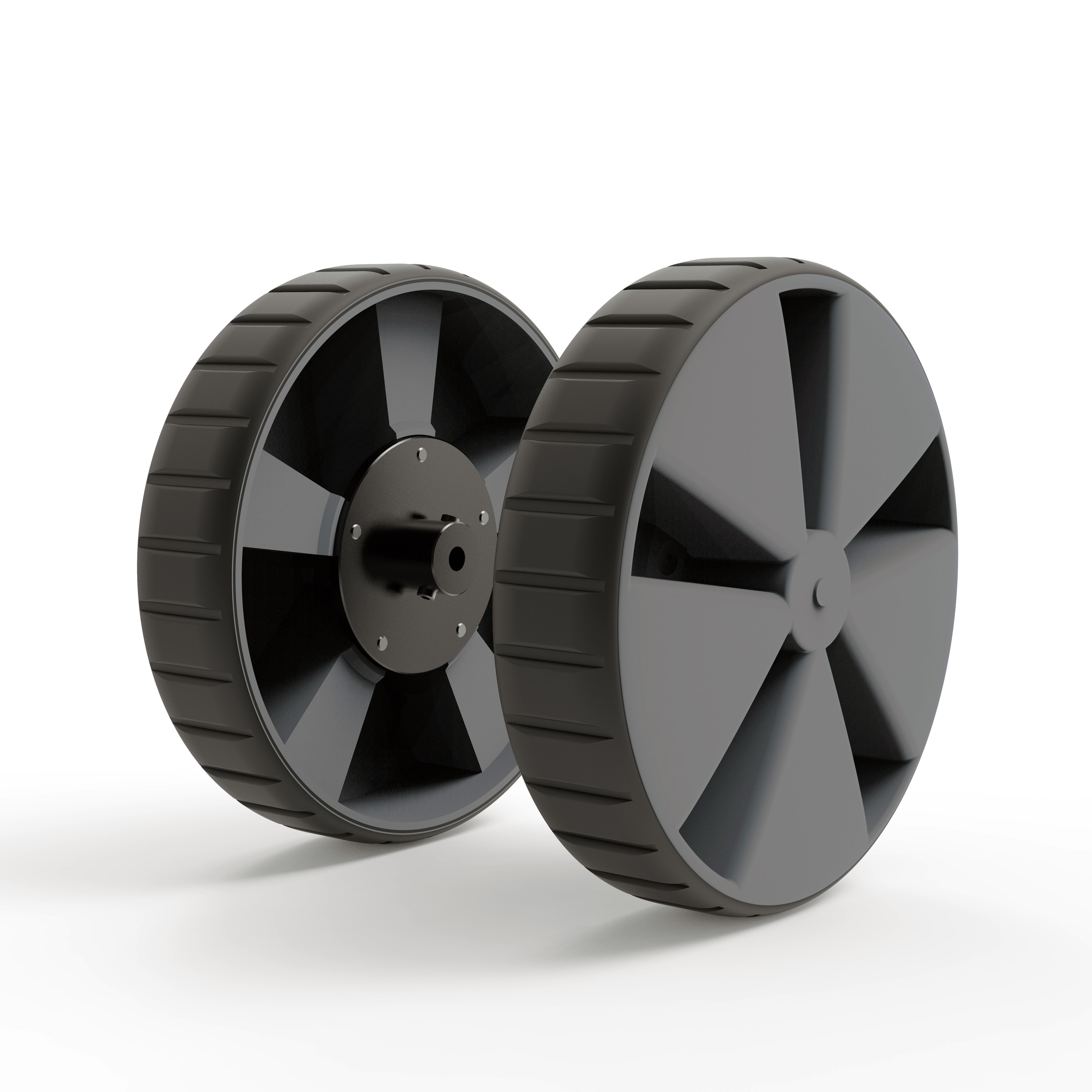 Rubber Color Robotics AM ROBOTICS 190x42mm Heavy Duty Solid Rubber Wheel for 8mm Shaft Motor ...