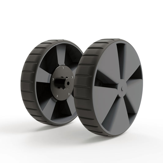 AM ROBOTICS 190x42mm Heavy Duty Solid Rubber Wheel for 10mm Shaft Motors Gray Color - 1 Pair