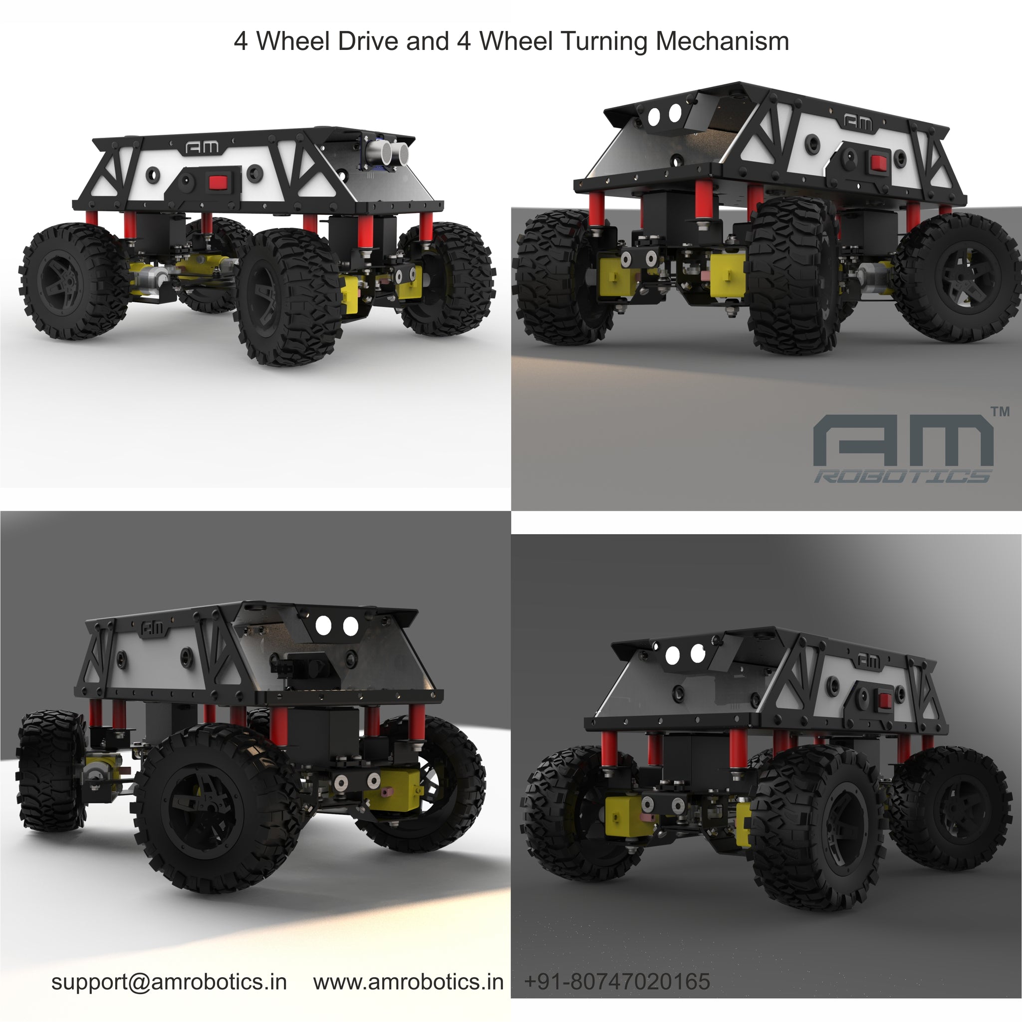 Rover BO4WD4WT Do It Yourself Chassis Kit – Am Robotics