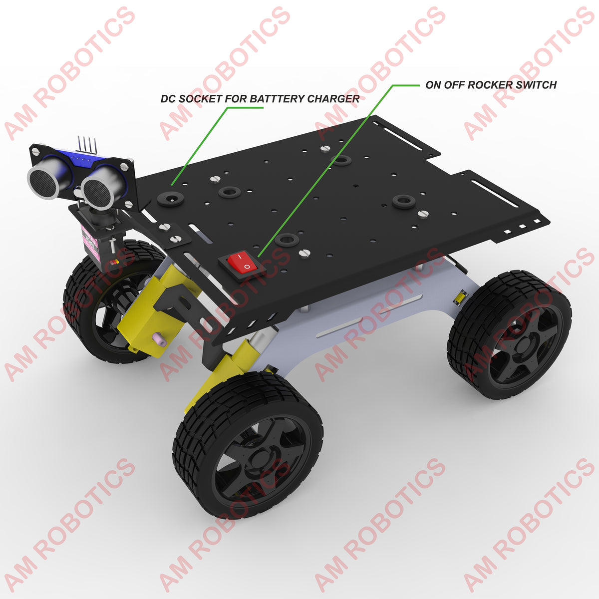 Metal Rover Frame ROVER 4WD BO SERIES 1 METAL CHASSIS DIY KIT MATT BLACK & GRAY – Am Robotics