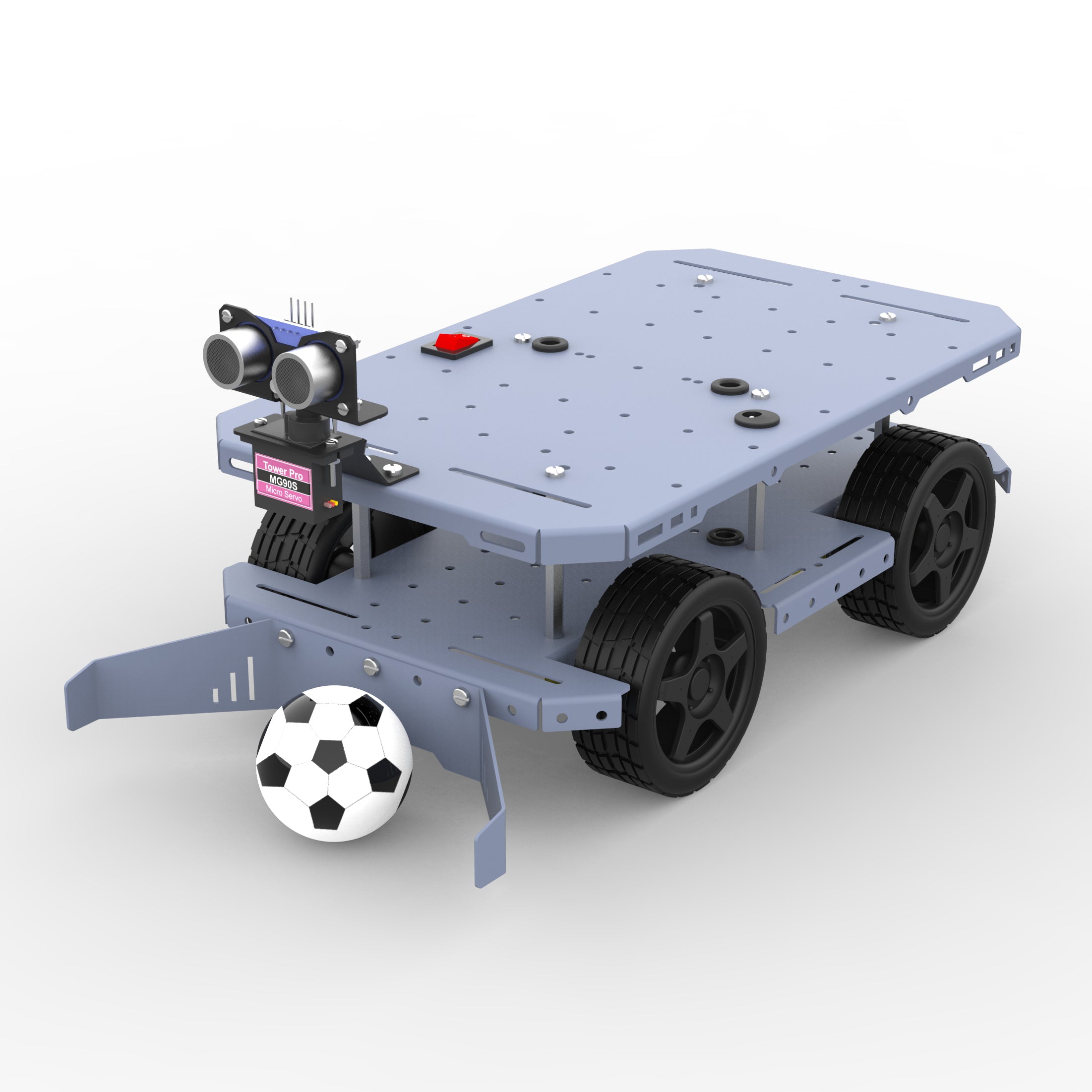 ROVER 4WD SOCCER BO SERIES 2 METAL CHASSIS DIY ROBO KIT MATT BLACK & G ...
