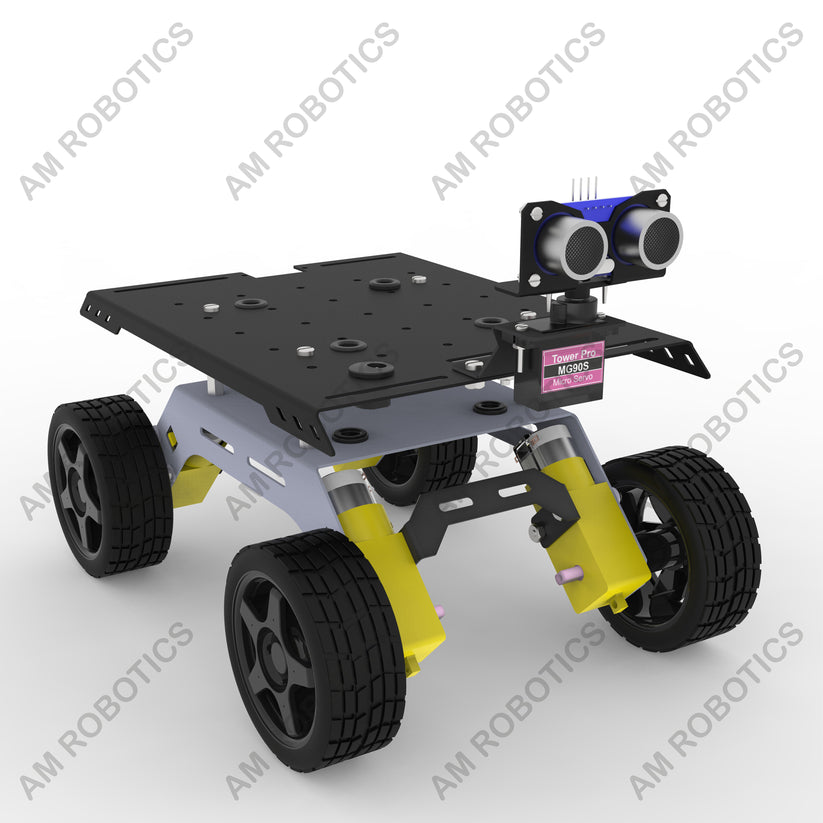 ROVER 4WD BO SERIES 1 METAL CHASSIS DIY KIT MATT BLACK & GRAY – Am Robotics