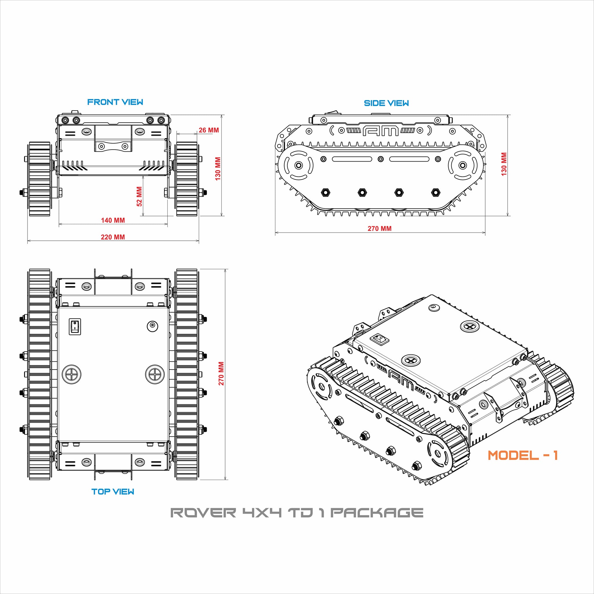 ROVER 4X4TD 2 IN 1 CHASSIS KIT – Am Robotics